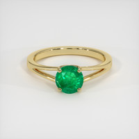 0.99 Ct. Emerald Ring, 18K Yellow Gold 1