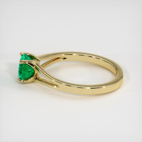 0.99 Ct. Emerald Ring, 18K Yellow Gold 4