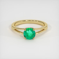 0.98 Ct. Emerald Ring, 18K Yellow Gold 1