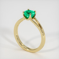 0.98 Ct. Emerald Ring, 18K Yellow Gold 2