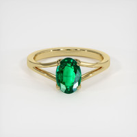 1.21 Ct. Emerald Ring, 18K Yellow Gold 1