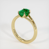 1.21 Ct. Emerald Ring, 18K Yellow Gold 2