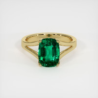 2.71 Ct. Emerald Ring, 18K Yellow Gold 1