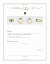 Emerald Ring 1.17 Ct., 18K Yellow Gold Appraisal
