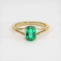 1.24 Ct. Emerald Ring, 18K Yellow Gold 1