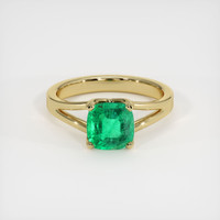 1.65 Ct. Emerald Ring, 18K Yellow Gold 1