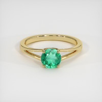 0.80 Ct. Emerald Ring, 18K Yellow Gold 1