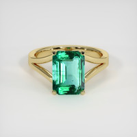 3.44 Ct. Emerald Ring, 18K Yellow Gold 1
