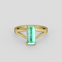 1.94 Ct. Emerald Ring, 18K Yellow Gold 1