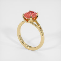 2.50 Ct. Padparadscha Sapphire Ring, 18K Yellow Gold 2