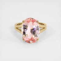 9.05 Ct. Padparadscha Sapphire Ring, 18K Yellow Gold 1