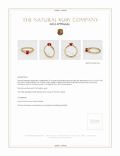 Ruby Ring 0.73 Ct. 18K Yellow Gold Appraisal