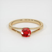 0.73 Ct. Ruby Ring, 18K Yellow Gold 1