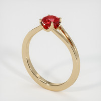 0.73 Ct. Ruby Ring, 18K Yellow Gold 2