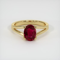 2.05 Ct. Ruby Ring, 18K Yellow Gold 1
