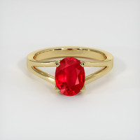 2.13 Ct. Ruby Ring, 18K Yellow Gold 1