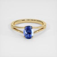 1.27 Ct. Blue Sapphire Ring, 18K Yellow Gold 1
