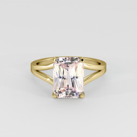 4.16 Ct. Peach Sapphire Ring, 18K Yellow Gold 1