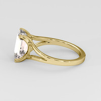 4.16 Ct. Peach Sapphire Ring, 18K Yellow Gold 4