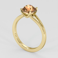1.62 Ct. Peach Sapphire Ring, 18K Yellow Gold 2