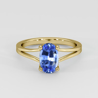 1.48 Ct. Blue Sapphire Ring, 18K Yellow Gold 1