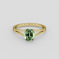 1.49 Ct. Green Sapphire Ring, 18K Yellow Gold 1