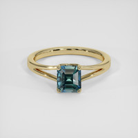 1.53 Ct. Greenish Blue Sapphire Ring, 18K Yellow Gold 1