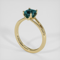 1.53 Ct. Greenish Blue Sapphire Ring, 18K Yellow Gold 2
