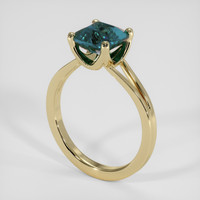 1.54 Ct. Greenish Blue Sapphire Ring, 18K Yellow Gold 2