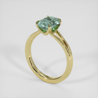 1.68 Ct. Bluish Green Sapphire Ring, 18K Yellow Gold 2