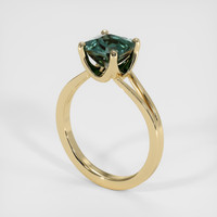 1.65 Ct. Bluish Green Sapphire Ring, 18K Yellow Gold 2
