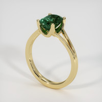 3.08 Ct. Bluish Green Sapphire Ring, 18K Yellow Gold 2