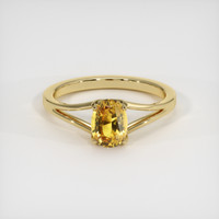 1.27 Ct. Yellowish Brown Sapphire Ring, 18K Yellow Gold 1