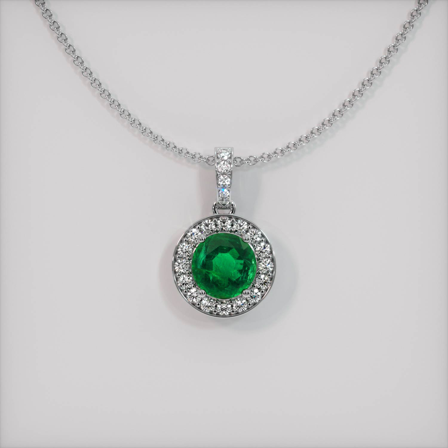 Platinum and sales emerald necklace