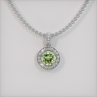 0.56 Ct. Yellowish Green Sapphire Pendant, Platinum 950 1