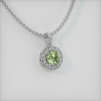 0.56 Ct. Yellowish Green Sapphire Pendant, Platinum 950 2