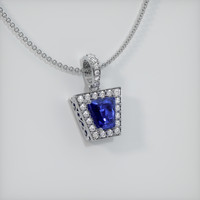 2.06 Ct. Blue Sapphire Pendant, 14K White Gold 2