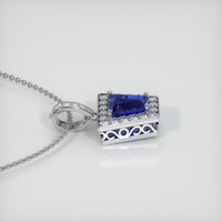 2.06 Ct. Blue Sapphire Pendant, 14K White Gold 3