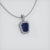 3.43 Ct. Blue Sapphire Pendant, 14K White Gold 2