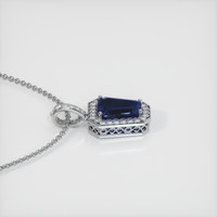 3.43 Ct. Blue Sapphire Pendant, 14K White Gold 3