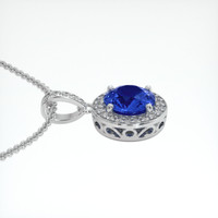 2.65 Ct. Blue Sapphire Pendant, 14K White Gold 3