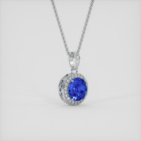 3.17 Ct. Blue Sapphire Pendant, 14K White Gold 2