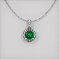 0.95 Ct. Emerald  Pendant - 18K White Gold