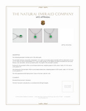 Emerald Pendant 1.05 Ct., 18K White Gold Appraisal