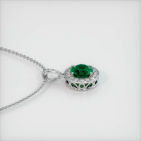 1.09 Ct. Emerald Pendant, 18K White Gold 3