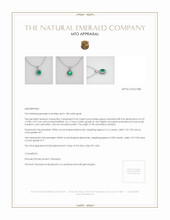 Pave Emerald Pendant 0.60 Ct., 18K White Gold Appraisal