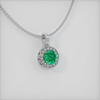 0.60 Ct. Emerald  Pendant - 18K White Gold