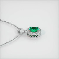 Pave Emerald Pendant 0.60 Ct., 18K White Gold Preview