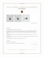 Emerald Pendant 2.88 Ct., 18K White Gold Appraisal