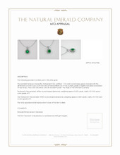 Emerald Pendant 1.13 Ct., 18K White Gold Appraisal